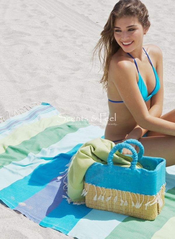 Fouta Beach Towel Multicolor Honeycomb