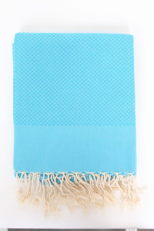 Fouta Solid Color Honeycomb Turquoise