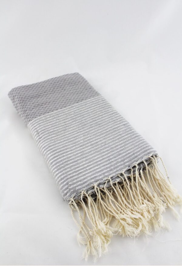 Fouta Honeycomb with Lurex Stripes