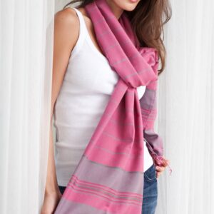 Shawl Thin Stripes Silk and Cotton