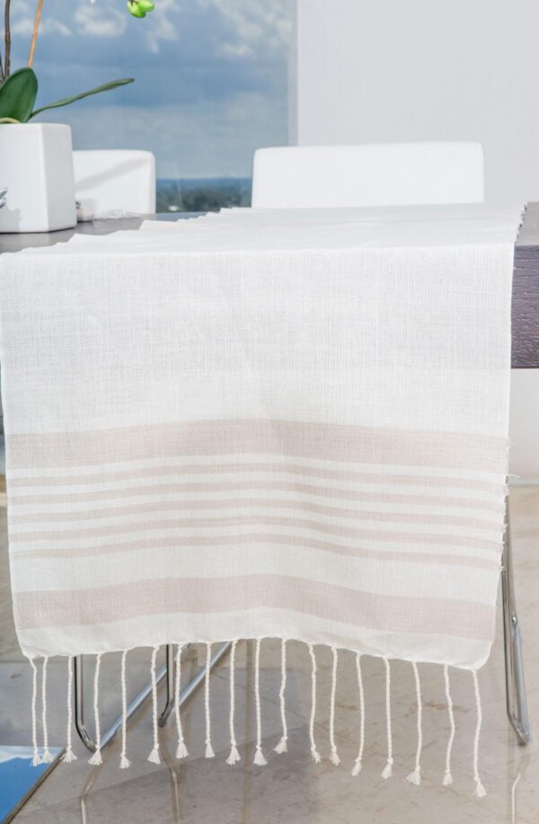 Runner Bicolor Lurex Thin Stripes Linen and Cotton