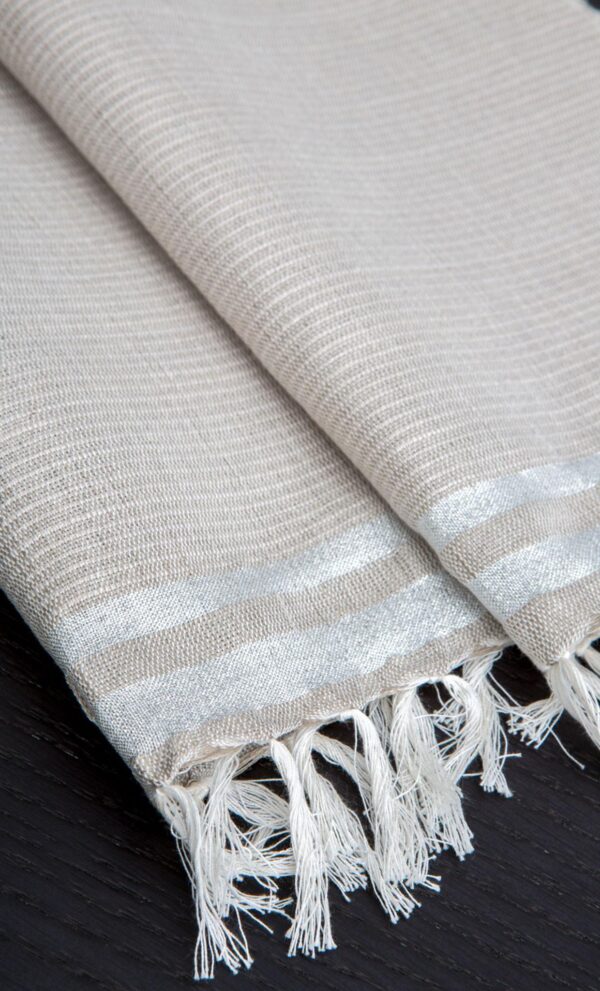 Set of 4 placemats Bicolor Thin Stripes Linen and Cotton