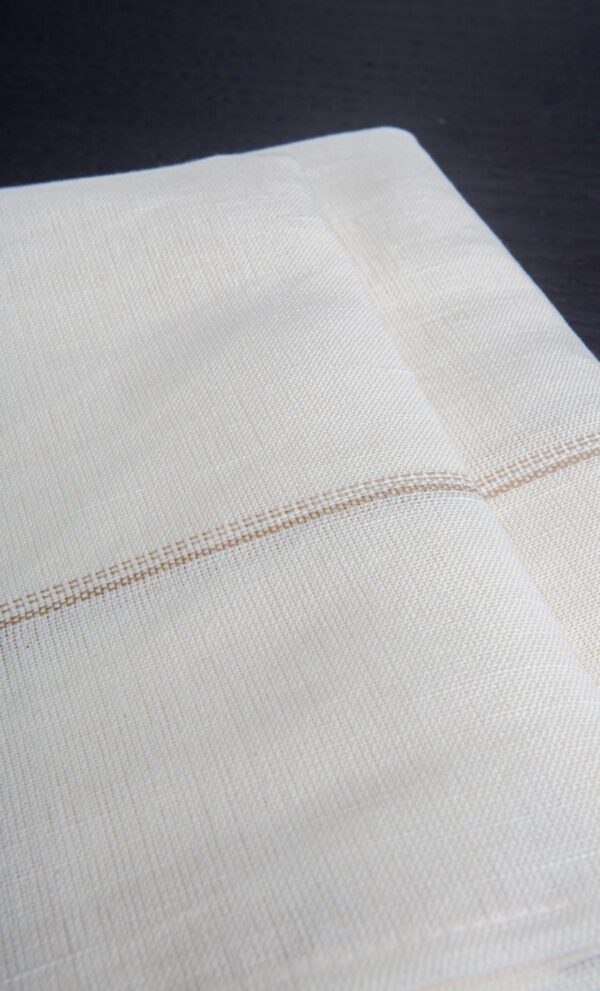 Set of 4 napkins Bicolor Tiny Stripes Linen and Cotton