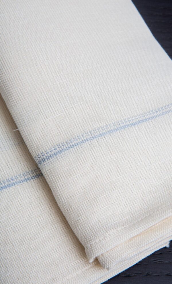 Set of 4 napkins Bicolor Tiny Stripes Linen and Cotton