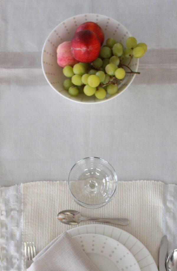 Set of 4 placemats Bicolor Lurex Thin Stripes Linen and Cotton