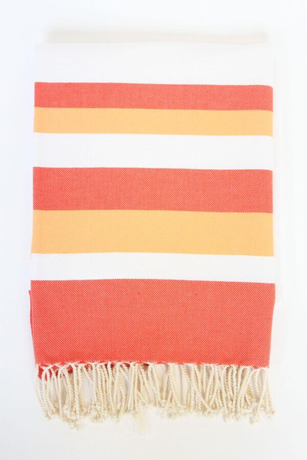 Turkish Beach Towel Ibiza Large Stripes Orange