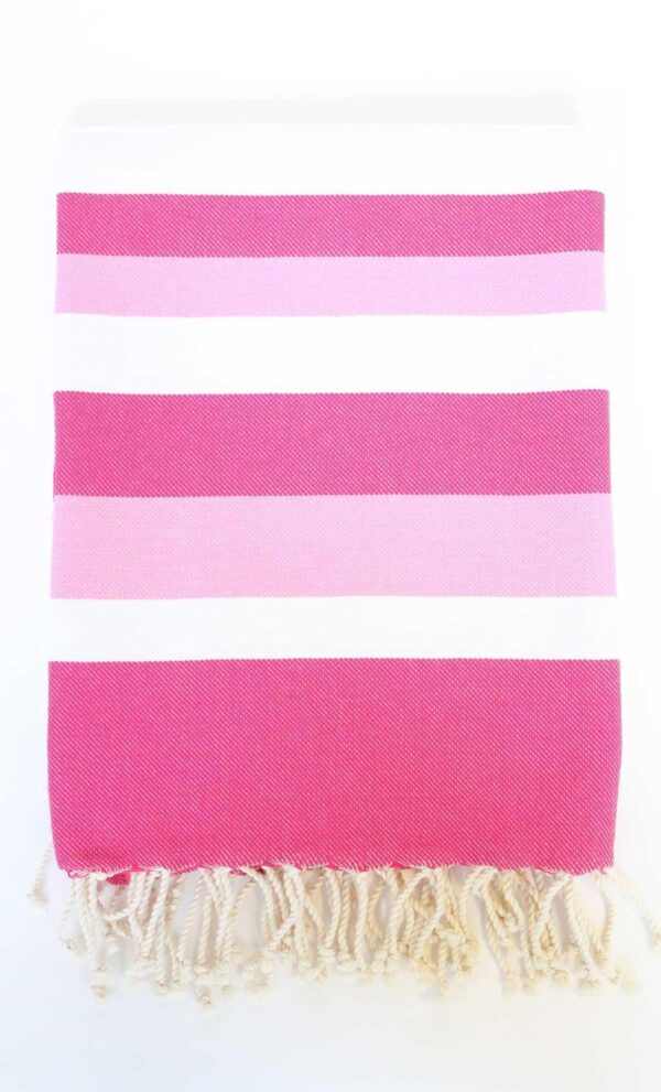 Turkish Beach Towel Ibiza Large Stripes Fushia