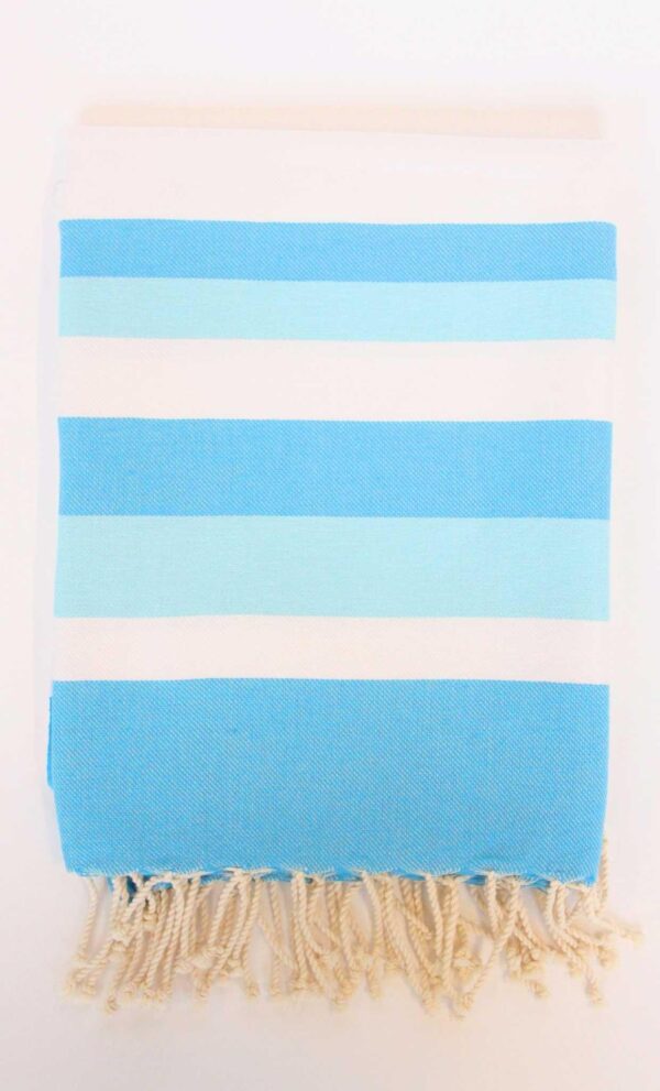 Turkish Beach Towel Ibiza Large Stripes Turquoise