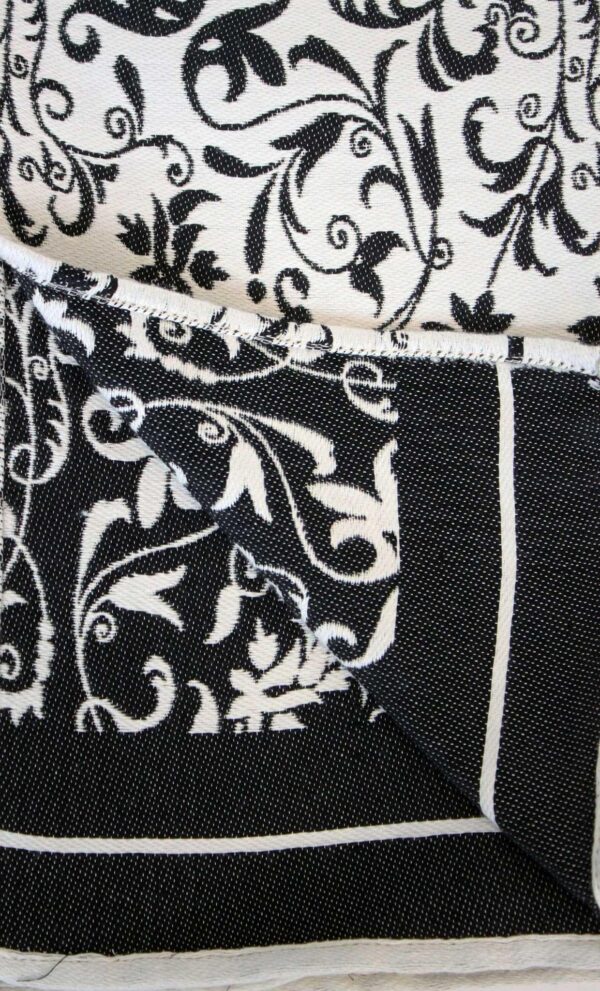 Fouta Bath Towel Fleur De Lys Black