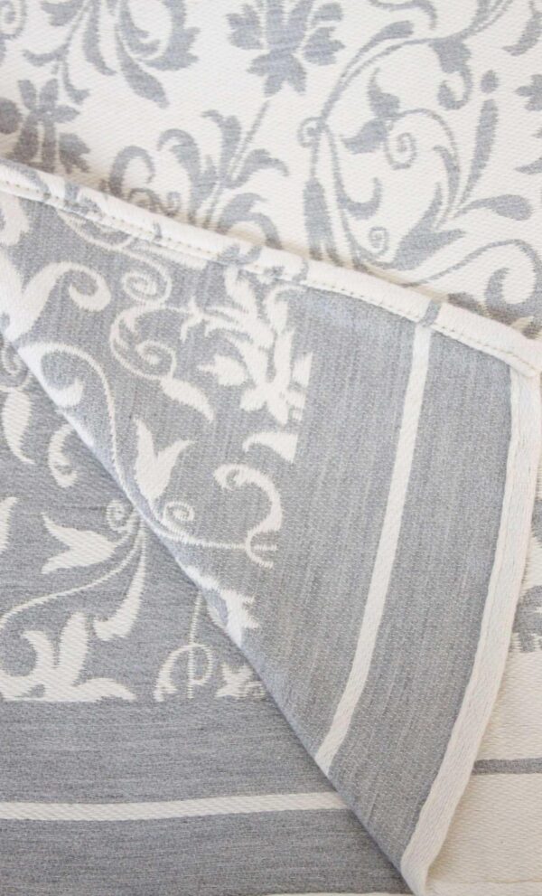 Fouta Bath Towel Fleur De Lys Grey