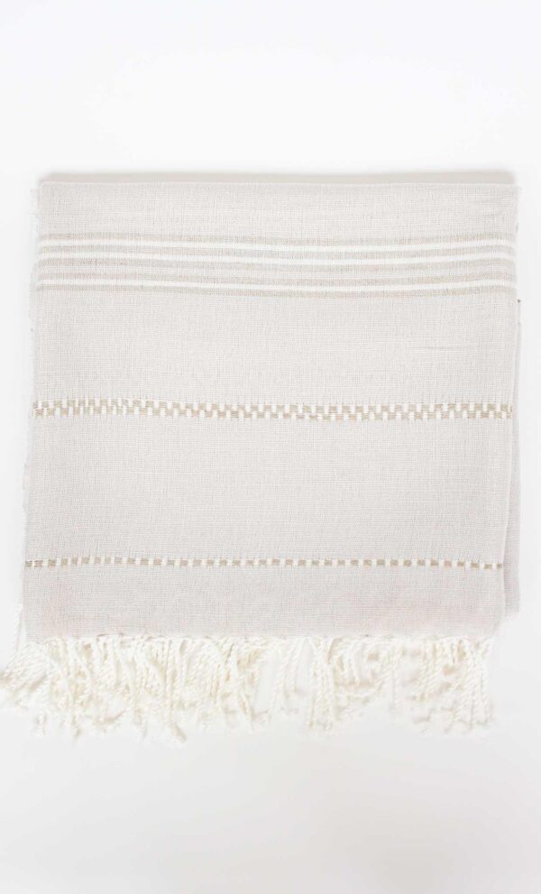 Throw Linen and Cotton Stitches Beige