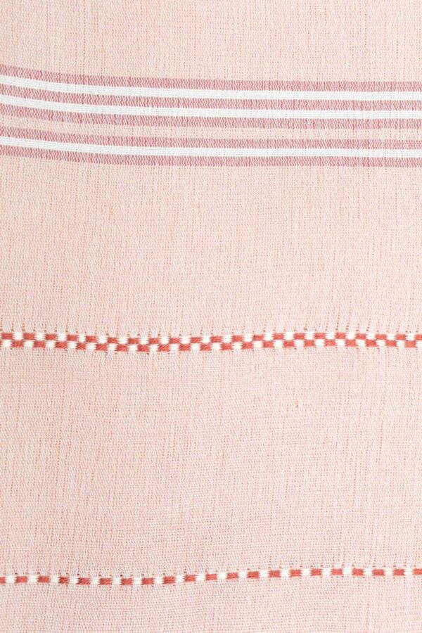 Throw Linen and Cotton Stitches BeigeSalmon