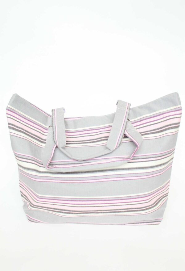 Large Beach Tote Bayadere Plastic lined