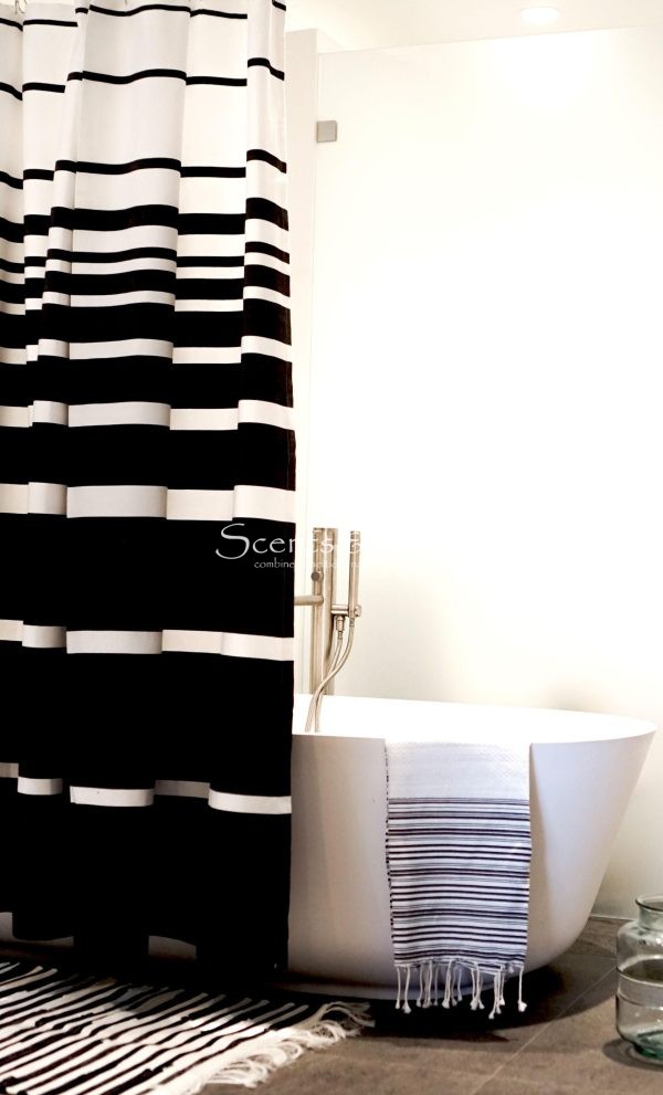 Fouta Shower Curtain Multiband Stipes
