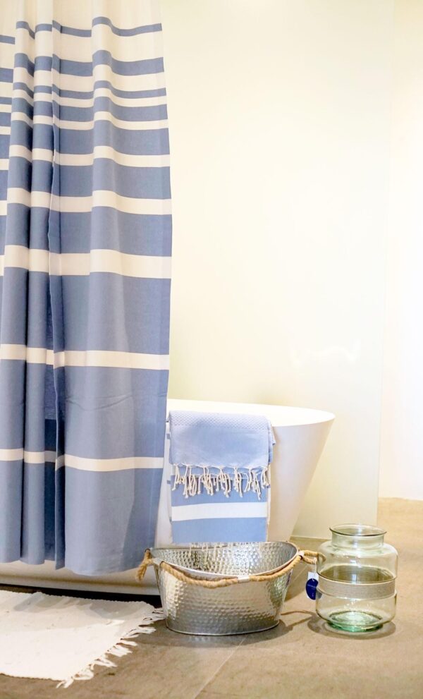 Fouta Shower Curtain Multiband Stipes