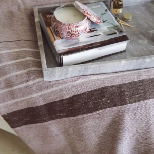 Throw Tricolor Stripes Chine Linen and Bamboo