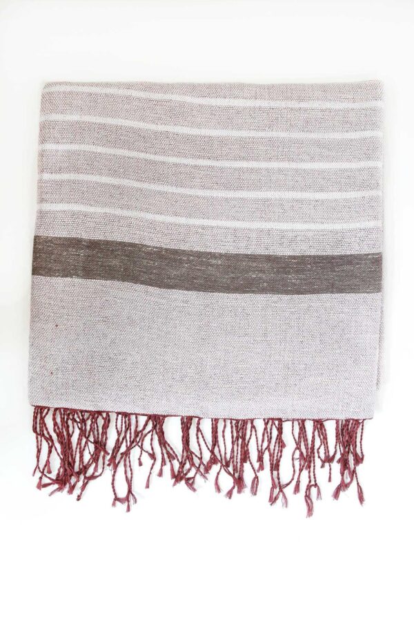 Throw Tricolor Stripes Chine Linen and Bamboo