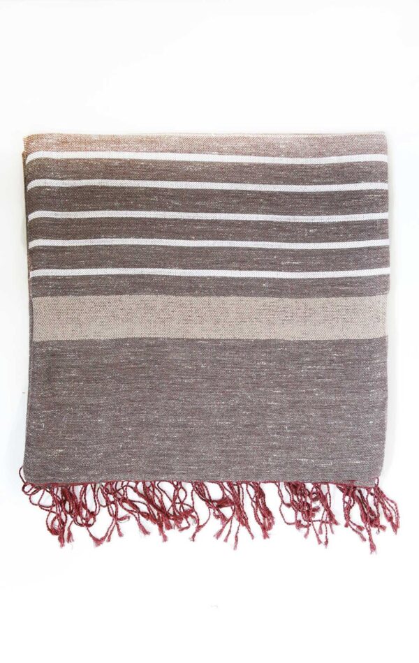 Throw Tricolor Stripes Chine Linen and Bamboo