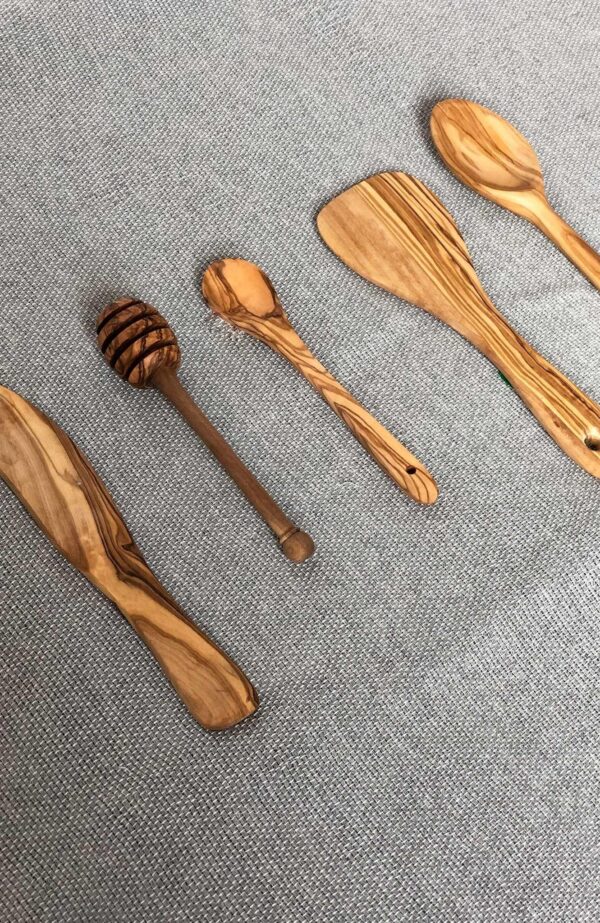 Olive Wood Honey Dipper 5"