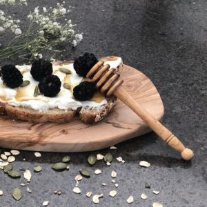 Olive Wood Honey Dipper 5"