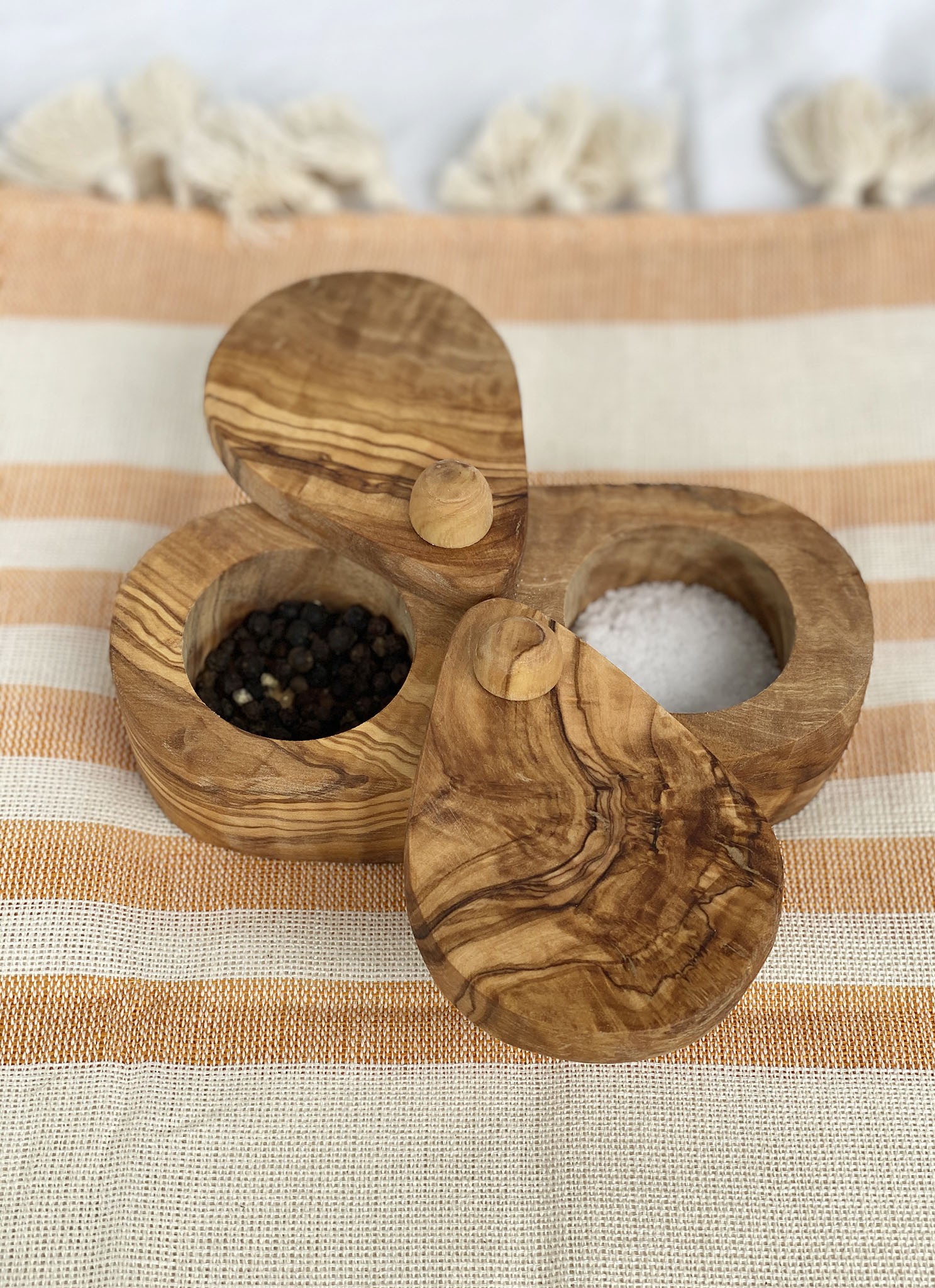 Olive Wood Salt and Pepper Keeper Scents & Feel