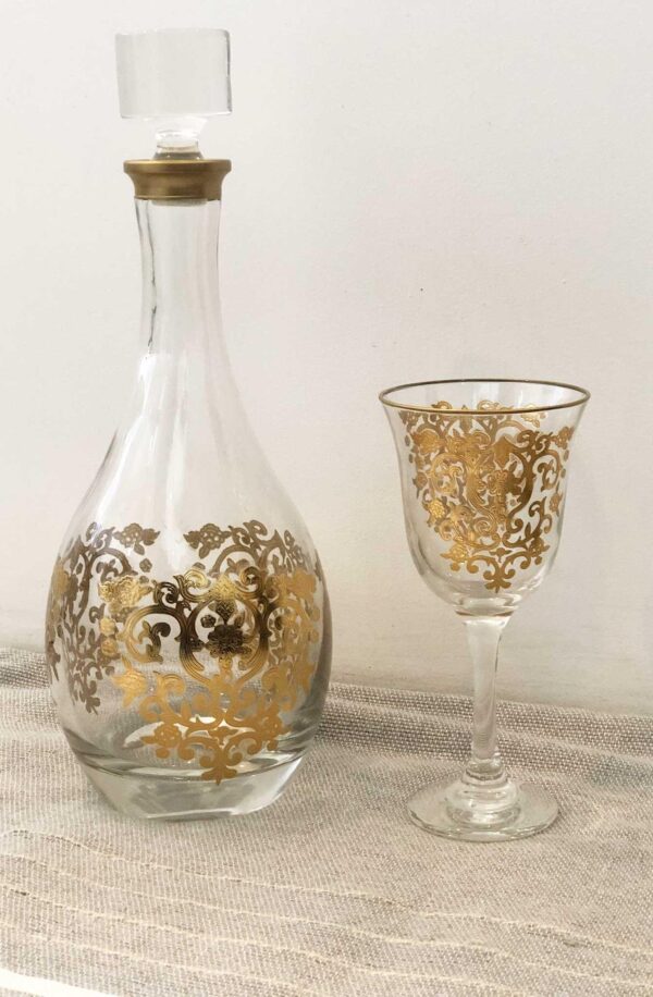 Set of 6 Set of Wine Glasses Amira Gold
