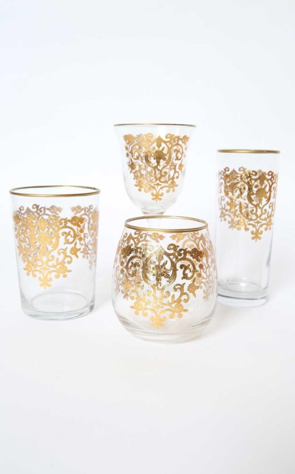 Set of 6 Set of Wine Glasses Amira Gold