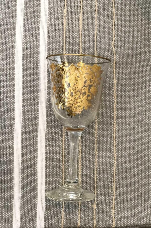 Set of 6 Set of Wine Glasses Amira Gold