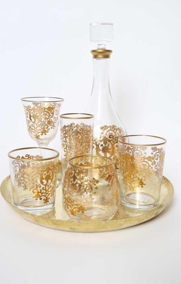 Set of 6 Set of Wine Glasses Amira Gold