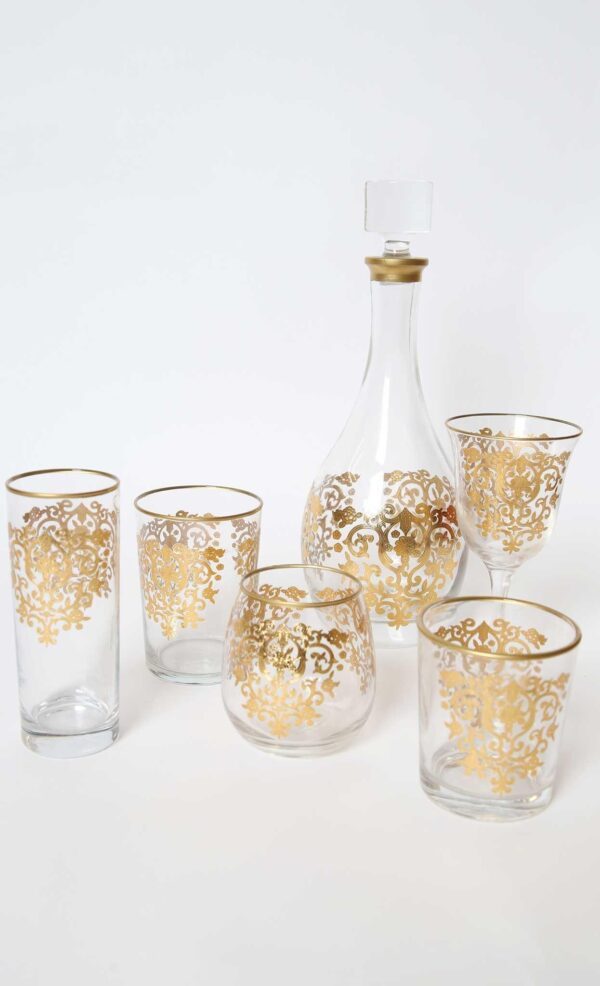 Set of 6 Set of Wine Glasses Amira Gold