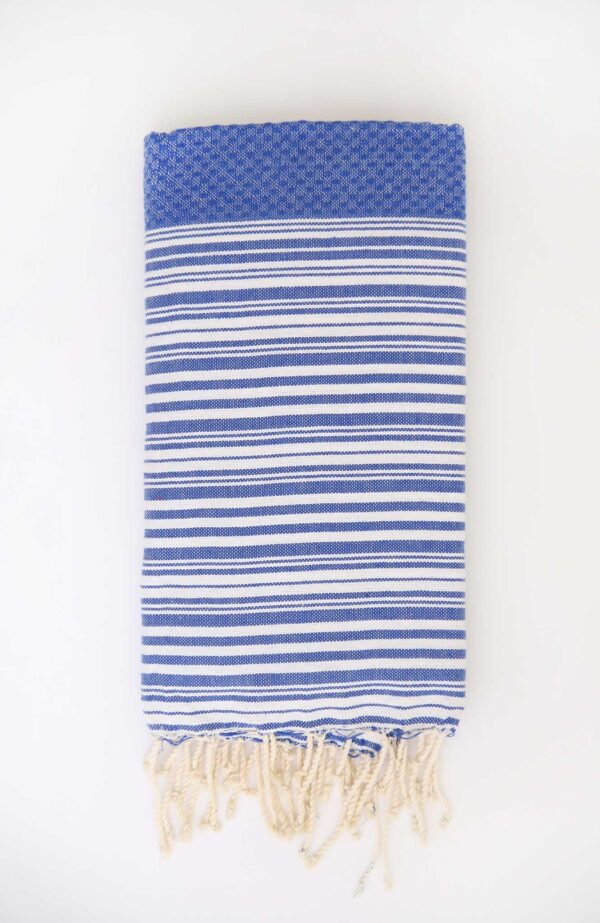 Fouta Bath Towel Stripes Positive Negative Blue White