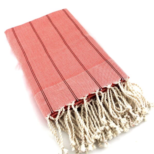 Fouta Vertical Stripes Orange Throw