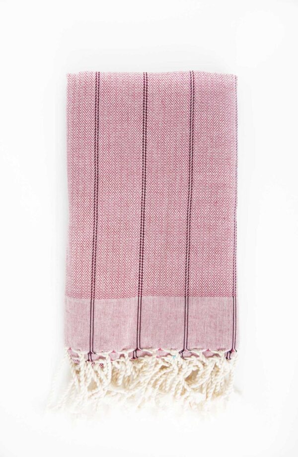 Fouta Vertical Stripes Red Throw