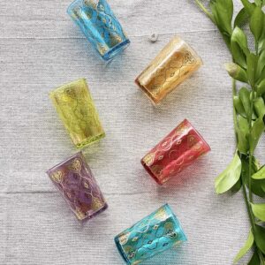 Set of  Assorted Color Tea Glasses Harta Design