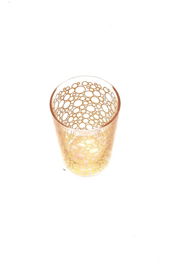 Set of 6 Tea Glasses Bubble Clear Gold