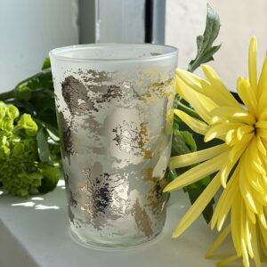 Set of 6 Moroccan Tea Glasses Frosted Clear Tahra Silver