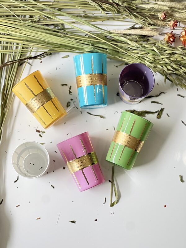 Set of 6 Painted Tea Glasses Polka Dots | Scents & Feel