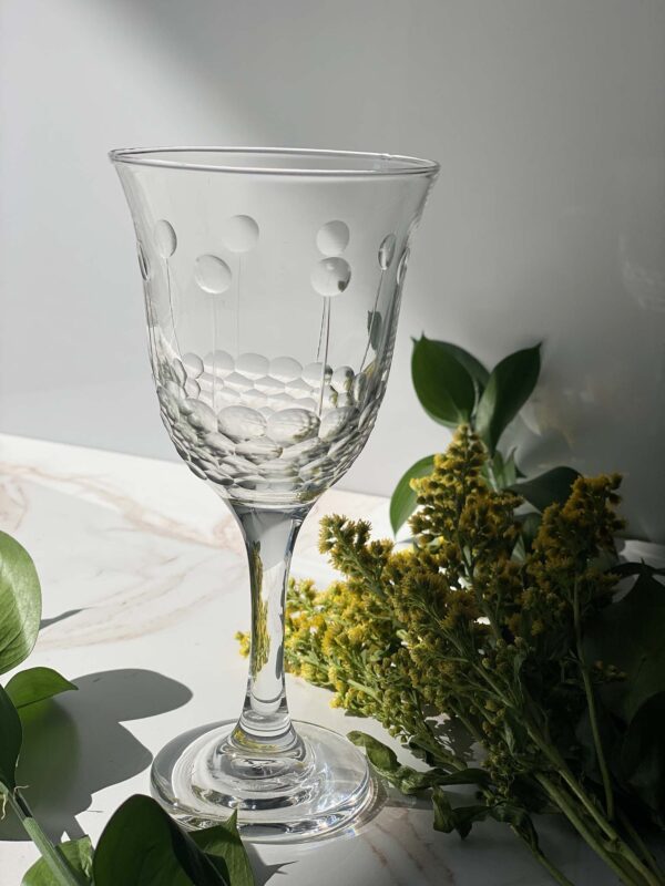 Set of 6 Moroccan Wine Glasses Clear Circle Gold | Scents & Feel