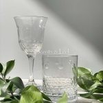 Set of 6 Moroccan Wine Glasses Clear Circle Gold | Scents & Feel