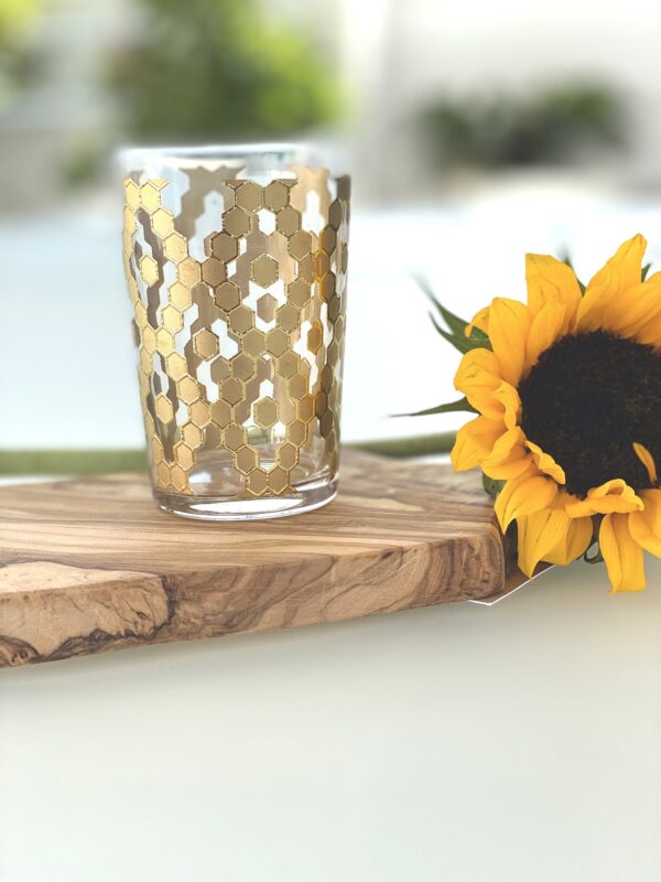 Set of 6 Moroccan Colored Tea Glasses Gold Flowers | Scents & Feel