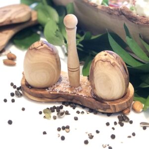 Olive Wood Salt and Pepper Eggs