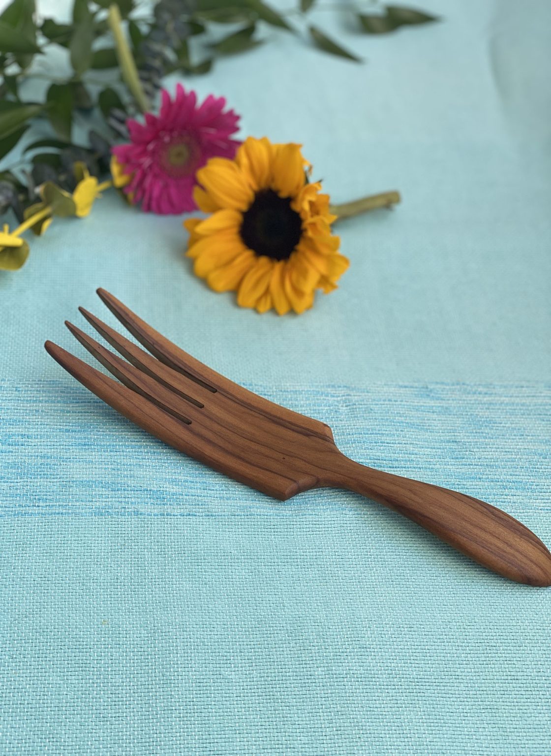 Olive Wood Demi Forks Salad Serving Set 10" Scents & Feel