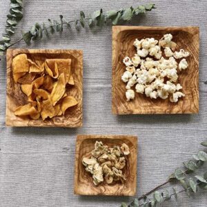 Olive Wood Set of 3 Square Dishes