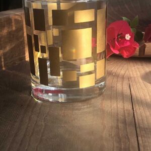 Set of 6 Moroccan Wine Glasses Clear Circle Gold | Scents & Feel