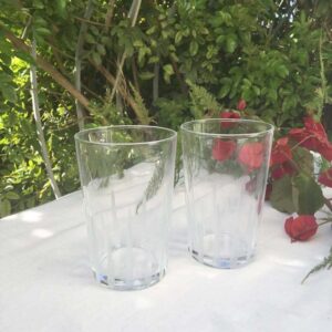 Set of 6 Moroccan Drinking Glasses Clear Hammered Gold - Scents & Feel