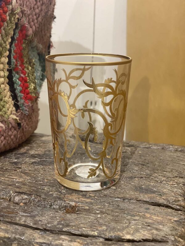 Set of 6 Moroccan Colored Tea Glasses Gold Flowers - Scents & Feel