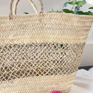 Straw Beach Basket Band Lace