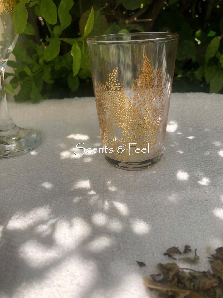 Set of 6 tea glasses Gold Flame Design – Scents & Feel
