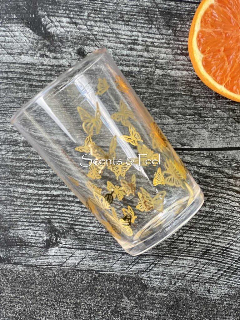 Set of 6 Tea Glasses Gold Little Butterflies – Scents & Feel