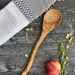 Olive Wood Spoon Round Weavy Handle 13"